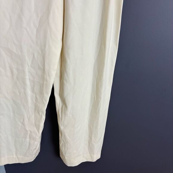 Vintage Ann Taylor Cream Ivory Jumpsuit with Gold Buttons and Sheer Open Lace 8 - Picture 7 of 8